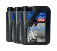 LIQUI MOLY Motocicletta 4T Basic Street 10W-40 Jaso MA2, Api Sn Plus, 3x1 Litro