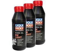 Liqui Moly Motocicletta Olio Forcella Forcone Ammortizzatori 5W Luce 3x 500 ML