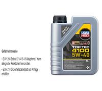 LIQUI MOLY Top Tec 4100 Olio motore 5W-40 Olio sintetico Olio 1L 9510 per VW T