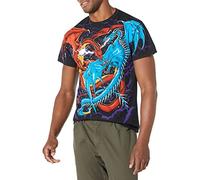 Liquid Blue Maglietta Fantasy Dueling Dragons all Over Print T-Shirt, Nero, L Uomo