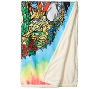 Liquid Blue Men's Standard Hippy Sunrise JamTie Dye Warm Coral Fleece Throw Blanket, Multi, 50" X 60"