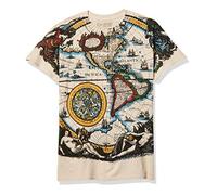 Liquid Blue Old World Map T-shirt - Beige - X-Large