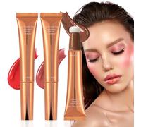 Liquid Blush for Cheeks, 3-Piece Face Makeup Set, Long-Lasting Smudge-Proof Blush, Bronzer & Highlighter Contouring, Brightening, Natural Glow Kit Women Adult Indoor Outdoor