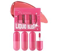 Liquid Blush Stick, Long-Lasting Rouge, Lightweight Blusher Natural Glow Makeup Dewy Finish Buildable Creamy Formula for Cheeks and Lips, 4.5g X 3 Pieces