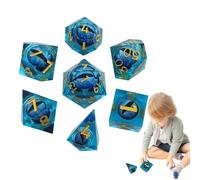 Liquid Core Dice Set - Set di dadi in resina Polyedral RPG | 7 pezzi Swirl Effect dadi per giochi da tavolo, avventura, Game Night Fun, regalo fantasy per Dungeon Masters, giocatori e collezionisti