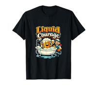 Liquid Courage - Pipa da Idraulico con Grafica Divertente per Bagno e Birra Maglietta