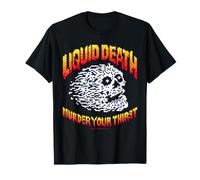 Liquid Death Pixelated Murder Your Thirst Skull Metal Water Maglietta