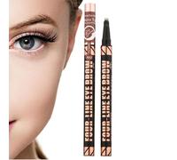 Liquid Eye Brow Pencil, Waterproof 4-Tip Brow Definer, 13 x 6 x 2 cm, Long Lasting Smudge-Proof Eyebrow Enhancer, Natural Hair-Like Strokes, Makeup Tool for Home, Studio, Travel