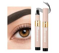 Liquid Eyebrow Pencil - 6-Tip Brow Pencil Waterproof Smudge-Proof,