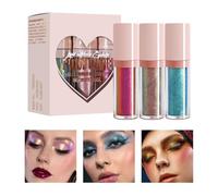 Liquid Eyeshadow, Liquid Eyeshadow Glitter, 3 Pieces Glitter Eyeshadow, Highly Pigmented Chameleon Eyeshadow, Long-Lasting Eyeshadow, Glitter Makeup Eyeshadow for Party