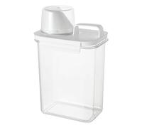 Liquid Laundry Detergent Container - 13x8x18cm Transparent PVC Dispenser, Moisture-Resistant Measuring Bottle with Silicone Ring and Measuring Cup | Laundry Storage for Flour, Rice, Beans, Snacks, Cer