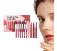 Liquid Lipstick Pen Combo, Lip Liner And Lipstick Combo, Lip Liner Pen Set, Long-Lasting Lipstick Combo, Matte Lipstick And Liner Set, Lip Plumping Lipstick Combo, 6 Lip Liners + 6 Lipsticks