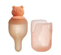 Liquid Medicine Dispenser, Silicone Pacifier Feeder, Food-Grade Dropper with Temperature Resistance, Easy-to-Use Formula Dispenser for Baby Boys Girls Feeding, Pink and Yellow