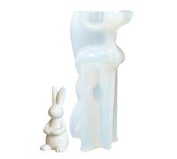 Liquid Rabbit Mold, Silicone Bunny with Flexible Body, 4.06 Inches Compact Tall Frame, Soft Rubber with Easter Shape, Spring Animal Design, Casting Tool Accessories for Party Events and Table Chairs