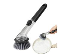 Liquid Release Scrub Brush, Ergonomic Cleaning Dish Tool, Handle Brush with Soap Storage Feature, Durable Kitchen Scrubbing Cleaner Tool, Household Cleaning with Comfort Grip, Dishwashing Tools for Ho