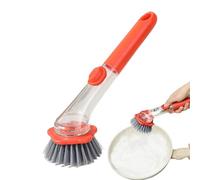 Liquid Release Scrub Brush, Ergonomic Cleaning Dish Tool, Handle Brush with Soap Storage Feature, Durable Kitchen Scrubbing Cleaner Tool, Household Cleaning with Comfort Grip, Dishwashing Tools for Ho