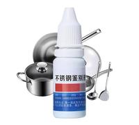 Liquido di prova per metallo, 12 ml, preciso e a risposta rapida, per stoviglie in acciaio inossidabile, per raccordi hardware bacchette per pentole e professionisti