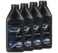 Liquido Frenante WOLF BRAKE FLUID 5039 DOT 3&4 4 X 1 Litro Per Kawasaki Yamaha