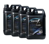 Liquido Frenante WOLF BRAKE FLUID 5039 DOT 3&4 4 X 5 Litri Per Kawasaki Yamaha