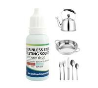 Liquido per test sull'acciaio inossidabile - Soluzione per test sulle leghe da 15 ml | Analizzatore di metalli portatile per tipi di acciaio 304 201 202 301 | Identificazione dei materiali per i tes