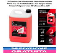 Liquido Radiatore Antiebollizione Rosso Fluo G12 -10°C +103°C 5 Litri