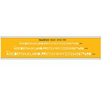 Liquidraw 1500 8/10/12 mm Set di Lettering stencil - arancione/trasparente