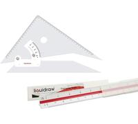 Liquidraw - Set di 2 righelli quadrati, 35 cm e triangolari, 30 cm, per architettura, disegno, falegnameria