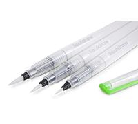 Liquidraw Set di 3 penne a pennello per acquerello, ricaricabili, con inchiostro a serbatoio lungo, per pittura, artisti, calligrafia e lettere