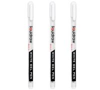 Liquidraw Set di 3 penne gel bianche per arte, carta nera, punta fine da 0,8 mm, per artisti, evidenziazioni, disegni, scrittura e schizzi
