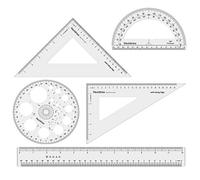 Liquidraw Set di 5 goniometri professionali triangolari quadrati per geometria, grandi