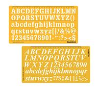 Liquidraw Stencil per calligrafia, artigianato in grassetto, corsivo inglese, lettere dell'alfabeto, numeri, simboli, disegno maiuscolo, grande, lettere da 20 mm e 15 mm (Bold & Italic (combinato)