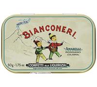 Liquirizia Amarelli Bianconeri, 50g - Liquirizia alla Menta Ricoperta di Zucchero: