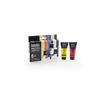 Liquitex 3699394 Basics - Pittura acrilica, Pigmenti per artisti monopigmentati, Resistente alla luce, durevole nel tempo, Finitura satinata, Set di colori 6 Tubetti da 22 ml