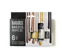 Liquitex 3699399 Basics - Pittura acrilica, Pigmenti per artisti monopigmentati, Resistente alla luce, durevole nel tempo, Finitura satinata, Set di colori 6 Tubetti da 22 ml