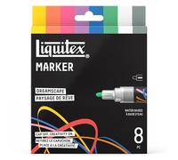 Liquitex 3699485 Marker multisuperficie con punte durevoli e base ad acqua a rapida asciugatura - colori vivaci su tela, legno, vetro, tessuti e molto altro - Set Paesaggi da Sogno, 8 x 2 mm