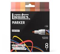 Liquitex 3699486 Marker multisuperficie con punte durevoli e base ad acqua a rapida asciugatura - colori vivaci su tela, legno, vetro, tessuti e molto altro - Set Ritratti, 8 x 2 mm