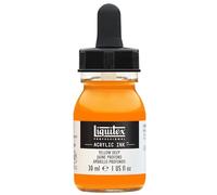 Liquitex 4260295 Colori acrilici fluidi professionali, inchiostro ad inchiostro, 30 ml, colore aerografo ad alta pigmentazione - Giallo scuro
