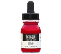 Liquitex 4260388 Colori acrilici fluidi professionali, inchiostro ad inchiostro, 30 ml, colore aerografo ad alta pigmentazione - Rosso rubino