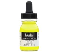 Liquitex 4260981 Colori acrilici fluidi professionali, inchiostro ad inchiostro, 30 ml, colore aerografo ad alta pigmentazione - Giallo fluorescente