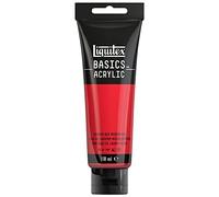 Liquitex 8870015 Basics - Pittura acrilica, Pigmenti per artisti monopigmentati, Resistente alla luce, durevole nel tempo, Finitura satinata, Tubo da 118 ml - Rosso Di Cadmio Medio Imitazione