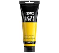 Liquitex 88700230 Basics - Pittura acrilica, Pigmenti per artisti monopigmentati, Resistente alla luce, durevole nel tempo, Finitura satinata, Tubo da 250 ml - Giallo Di Cadmio Medio Imitazione