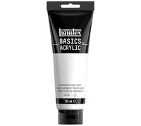 Liquitex 88700243 Basics - Pittura acrilica, Pigmenti per artisti monopigmentati, Resistente alla luce, durevole nel tempo, Finitura satinata, Tubo da 250 ml - Bianco Trasparente Per Mescolanze