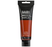 Liquitex 8870028 Basics - Pittura acrilica, Pigmenti per artisti monopigmentati, Resistente alla luce, durevole nel tempo, Finitura satinata, Tubo da 118 ml - Rosso Di Marte