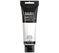 Liquitex 8870032 Basics - Pittura acrilica, Pigmenti per artisti monopigmentati, Resistente alla luce, durevole nel tempo, Finitura satinata, Tubo da 118 ml - Bianco Di Titanio