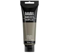 Liquitex 8870035 Basics - Pittura acrilica, Pigmenti per artisti monopigmentati, Resistente alla luce, durevole nel tempo, Finitura satinata, Tubo da 118 ml - Grigio Neutro N°5