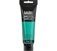 Liquitex 8870036 Basics - Pittura acrilica, Pigmenti per artisti monopigmentati, Resistente alla luce, durevole nel tempo, Finitura satinata, Tubo da 118 ml - Verde Acqua Brillante