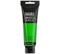 Liquitex 8870069 Basics - Pittura acrilica, Pigmenti per artisti monopigmentati, Resistente alla luce, durevole nel tempo, Finitura satinata, Tubo da 118 ml - Verde Fluorescente