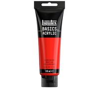 Liquitex 8870072 Basics - Pittura acrilica, Pigmenti per artisti monopigmentati, Resistente alla luce, durevole nel tempo, Finitura satinata, Tubo da 118 ml - Rosso Fluorescente