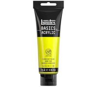 Liquitex 8870073 Basics - Pittura acrilica, Pigmenti per artisti monopigmentati, Resistente alla luce, durevole nel tempo, Finitura satinata, Tubo da 118 ml - Giallo Fluorescente