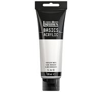 Liquitex 8870075 Basics - Pittura acrilica, Pigmenti per artisti monopigmentati, Resistente alla luce, durevole nel tempo, Finitura satinata, Tubo da 118 ml - Bianco Iridescente